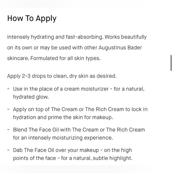 Augustinus Bader The Face Oil with TFC8 - 10 ml - new without box - Picture 6 of 6